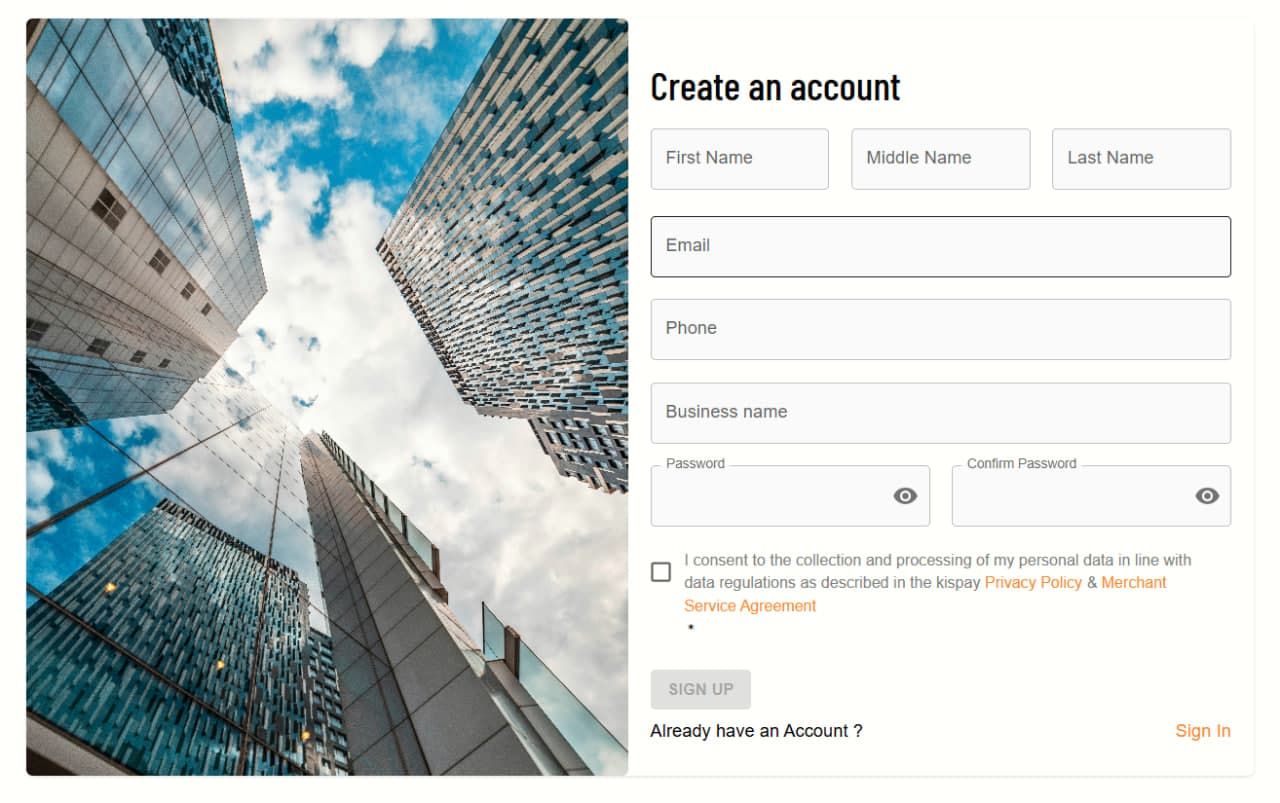 KisPay Sign Up
