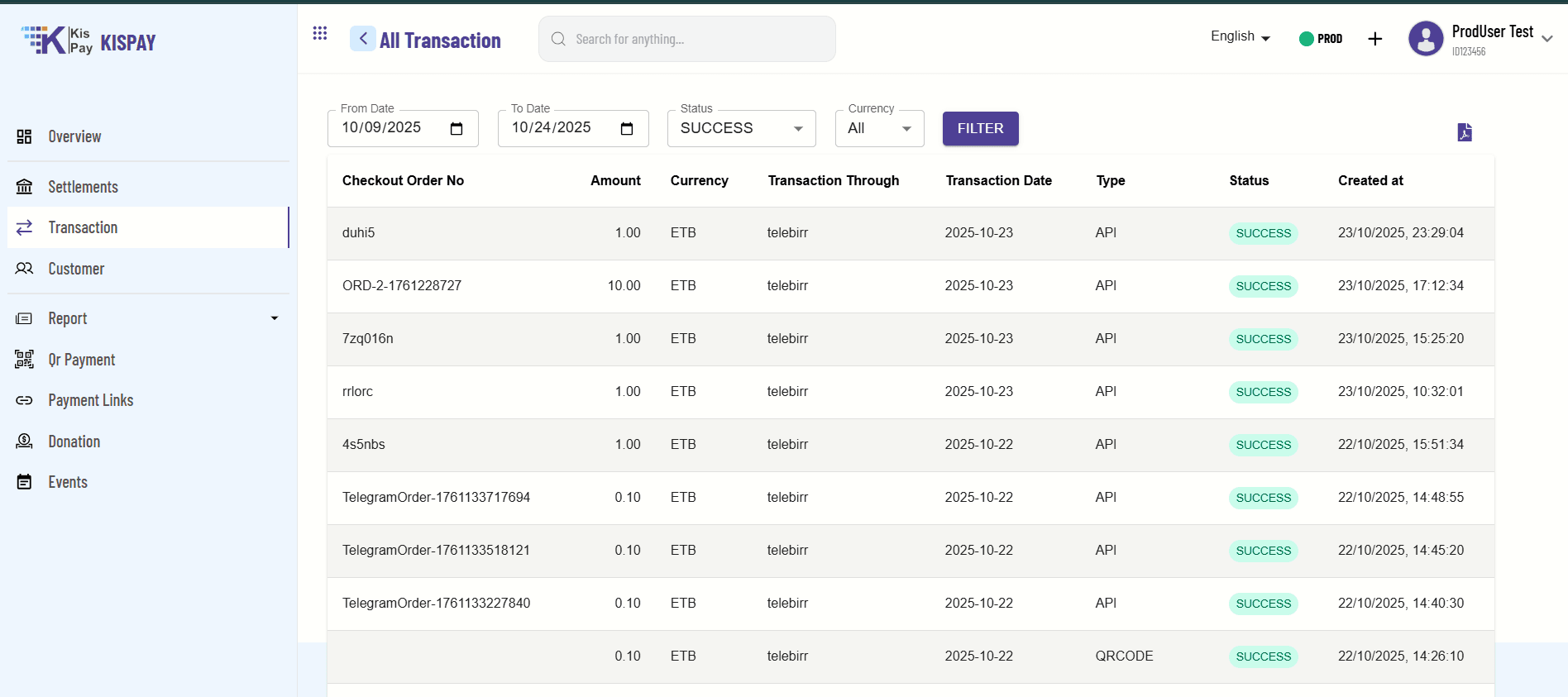 KisPay Payment Receipt